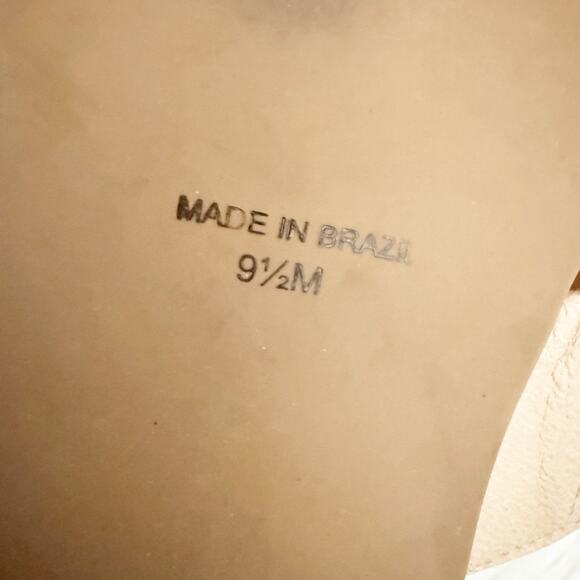 ABLE | Leather Light Tan Nude Block Low Heel Sandals Ankle Strap | Size 9.5 - Picture 7 of 8